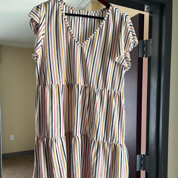 Grace and Lace terry swim coverup, absorbs water striped size L - Picture 2 of 5